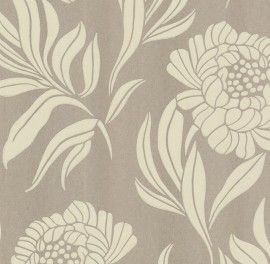 Tapet Chatsworth, Taupe Metallic Luxury Floral, 1838 Wallcoverings, 5.3mp / rola