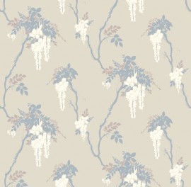Tapet Leonora, Denim Grey Neutral Luxury Floral, 1838 Wallcoverings, 5.3mp / rola
