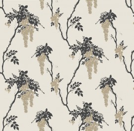 Tapet Leonora, Gold and Black Luxury Floral, 1838 Wallcoverings, 5.3mp / rola