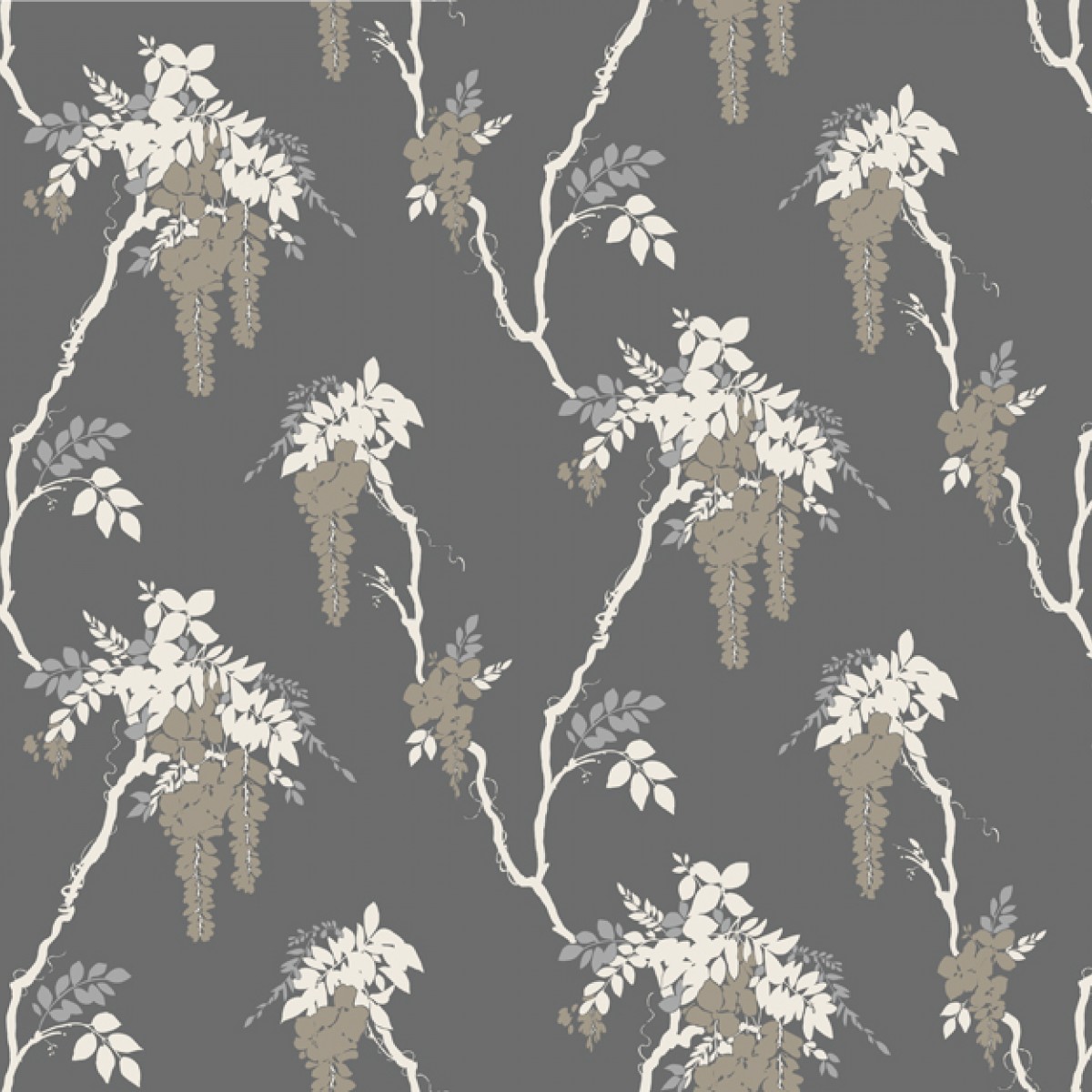 Tapet Leonora, Grey Luxury Floral, 1838 Wallcoverings, 5.3mp / rola, Tapet living 