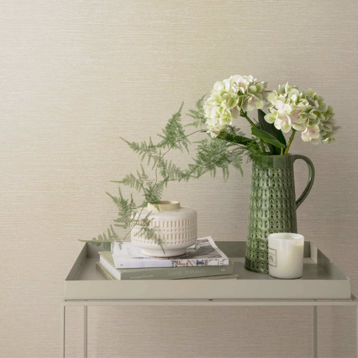 Tapet Raffia, Pearl Cream Luxury Plain, 1838 Wallcoverings, 5.3mp / rola, Tapet living