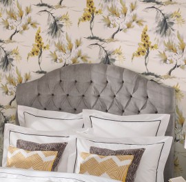 Tapet Mimosa, Ochre Yellow Grey Luxury Floral, 1838 Wallcoverings, 5.3mp / rola