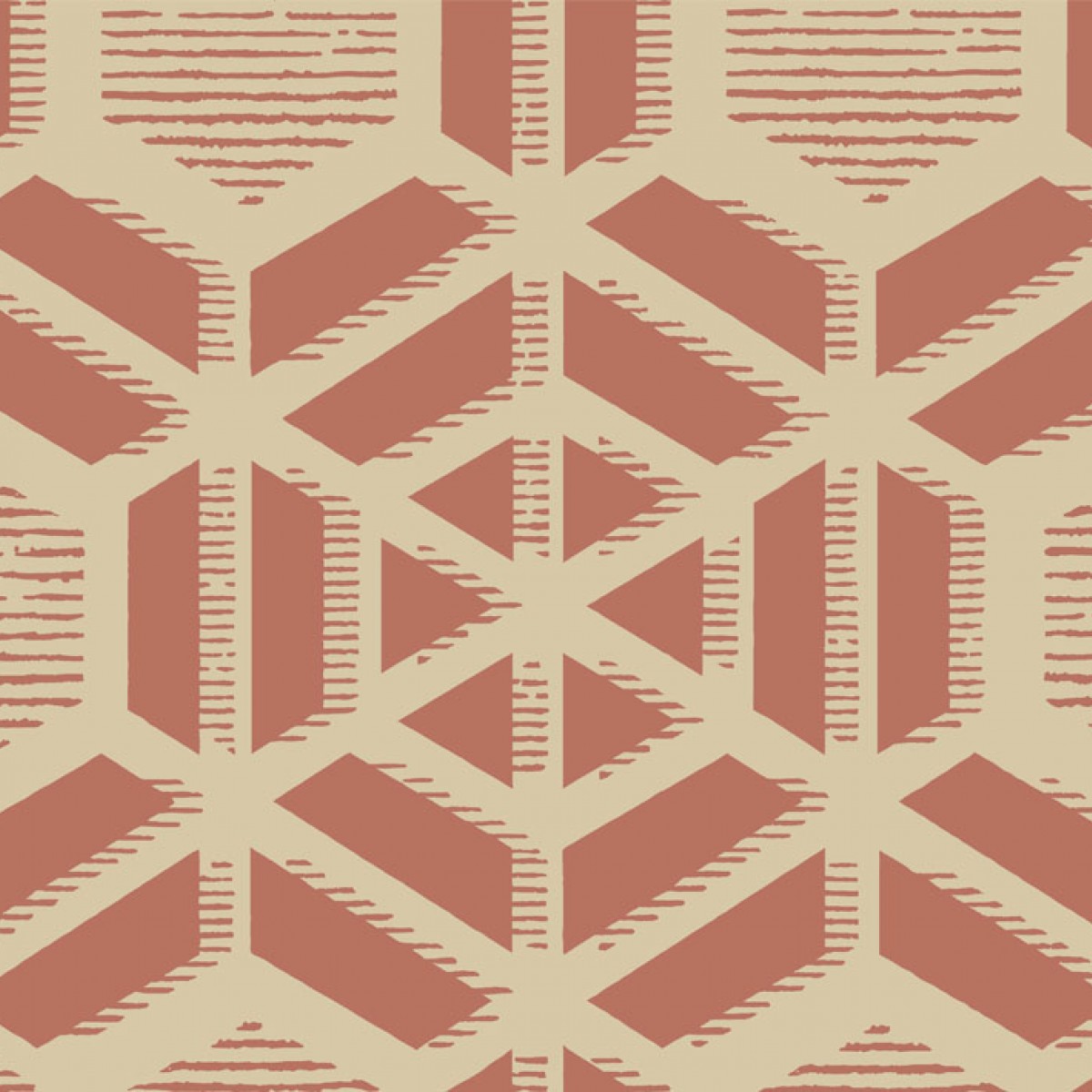 Tapet Capri, Red Clay Luxury Geometric, 1838 Wallcoverings, 5.3mp / rola, Tapet living 