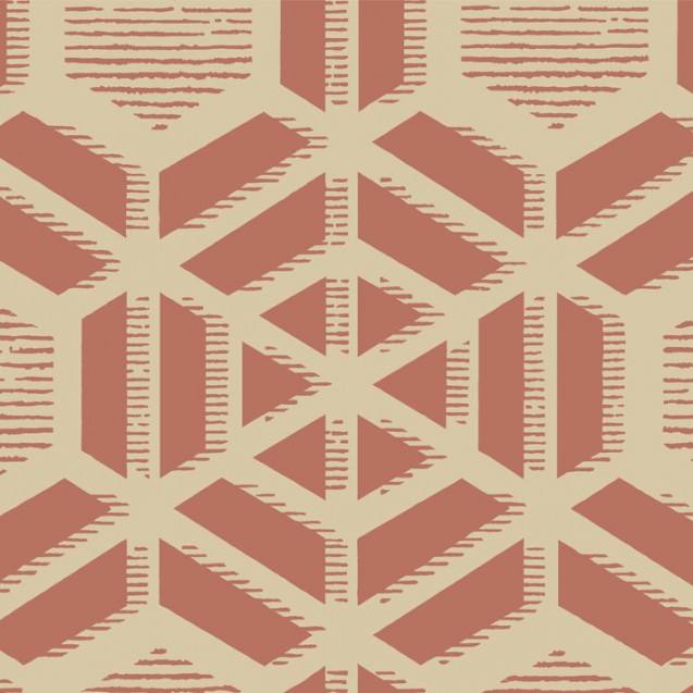 Tapet Capri, Red Clay Luxury Geometric, 1838 Wallcoverings, 5.3mp / rola