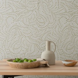 Tapet Mosaic, Shimmer Gold and Cream Luxury, 1838 Wallcoverings, 5.3mp / rola