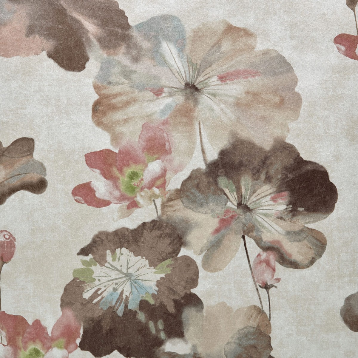 Tapet Water Lilies, Caramel Cream Luxury Floral, 1838 Wallcoverings, 5.3mp / rola, Tapet living 
