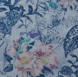 Tapet Hedgerow, Blue Dusk Luxury Feature, 1838 Wallcoverings, 5.3mp / rola