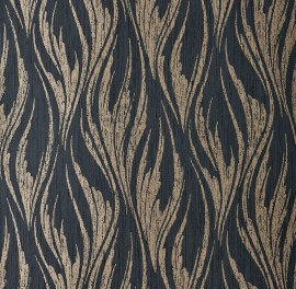 Tapet Ripple, Bracken Gold and Black Luxury Feature, 1838 Wallcoverings, 5.3mp / rola