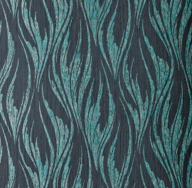 Tapet Ripple, Mineral Green and Black Luxury Feature, 1838 Wallcoverings, 5.3mp / rola