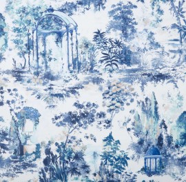Tapet Pavilion, Lupin Blue Luxury Toile, 1838 Wallcoverings, 7mp / rola