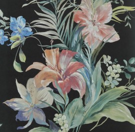 Tapet Lilliana, Jet Black Luxury Floral, 1838 Wallcoverings, 5.3mp / rola