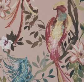 Tapet Bird Sonnet, Blush Pink Luxury Bird, 1838 Wallcoverings, 7mp / rola