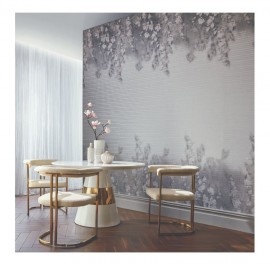 Tapet Trailing Magnolia, Mist Grey Luxury Floral Paperweave, 1838 Wallcoverings, 5.2mp / rola