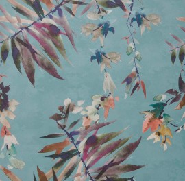 Tapet Essence, Aquamarine Teal Luxury Floral, 1838 Wallcoverings, 5.3mp / rola