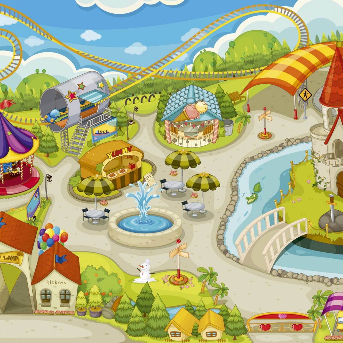 Foto tapet 3D Beautiful Park, Dimex, 5 fâșii, 375 x 250cm