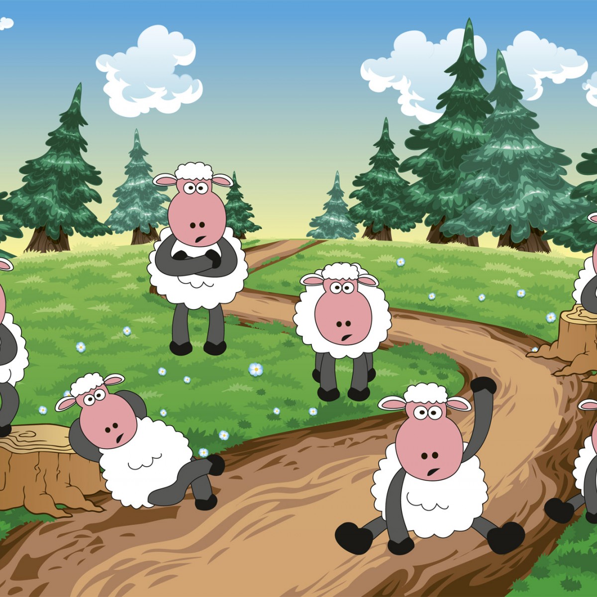 Foto tapet 3D Sheep, Dimex, 5 fâșii, 375 x 250cm