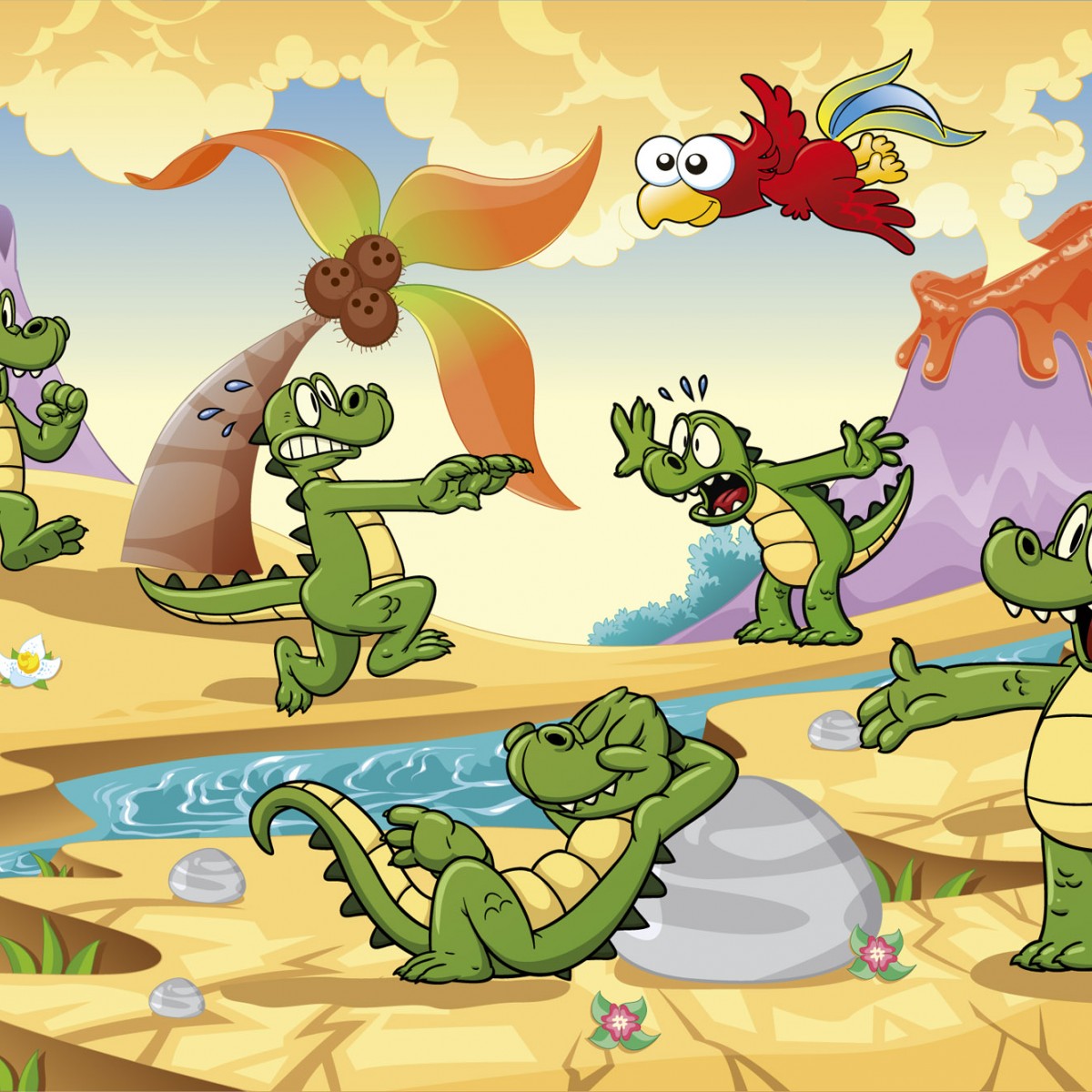 Foto tapet 3D Crocodiles, Dimex, 5 fâșii, 375 x 250cm
