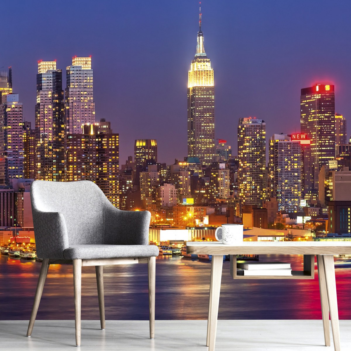 Foto tapet 3D Manhattan At Night, Dimex, 5 fâșii, 375 x 250cm