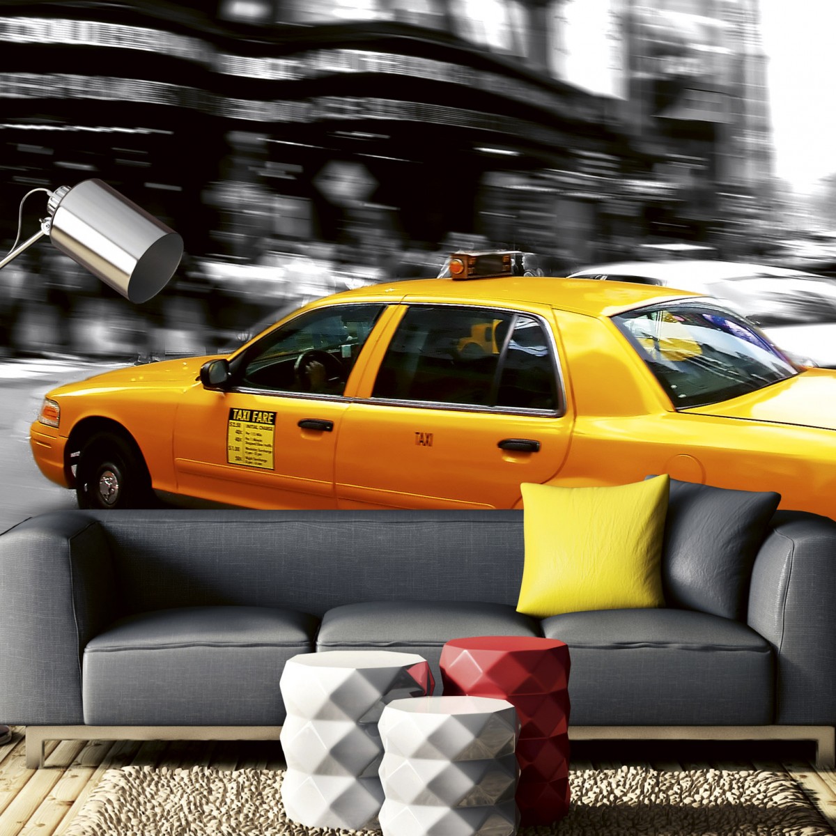 Foto tapet 3D Taxi, Dimex, 5 fâșii, 375 x 250cm