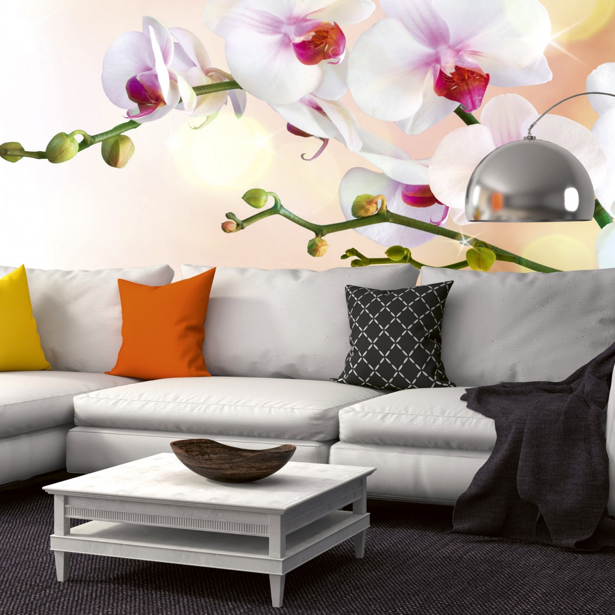 Foto tapet 3D White Orchid, Dimex, 5 fâșii, 375 x 250cm