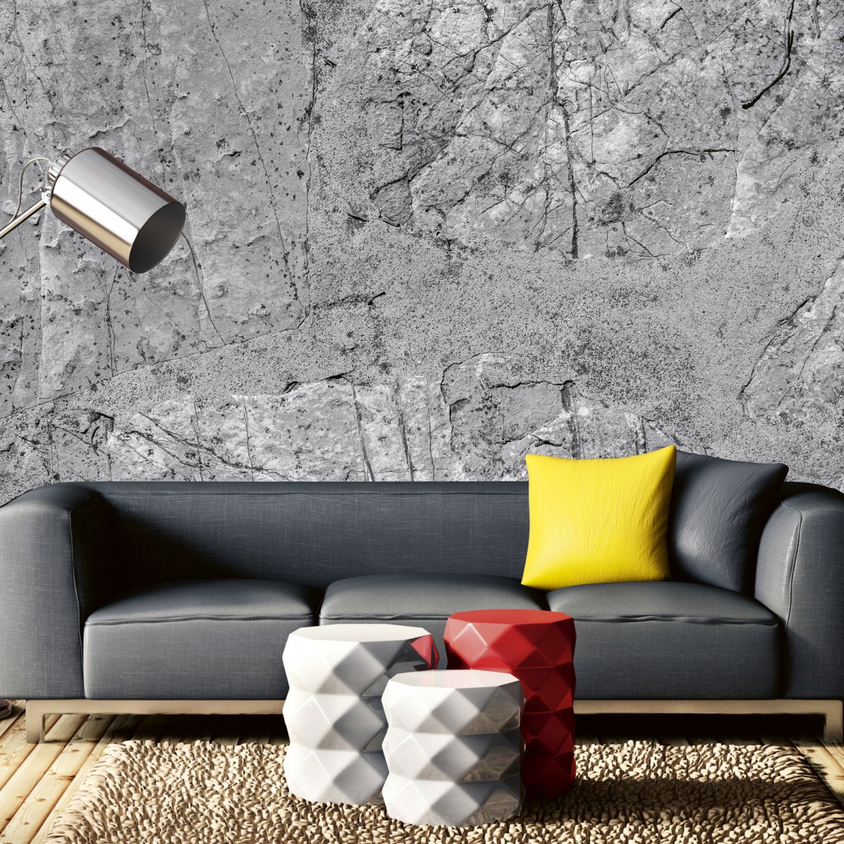 Foto tapet 3D Concrete Floor, Dimex, 5 fâșii, 375 x 250cm