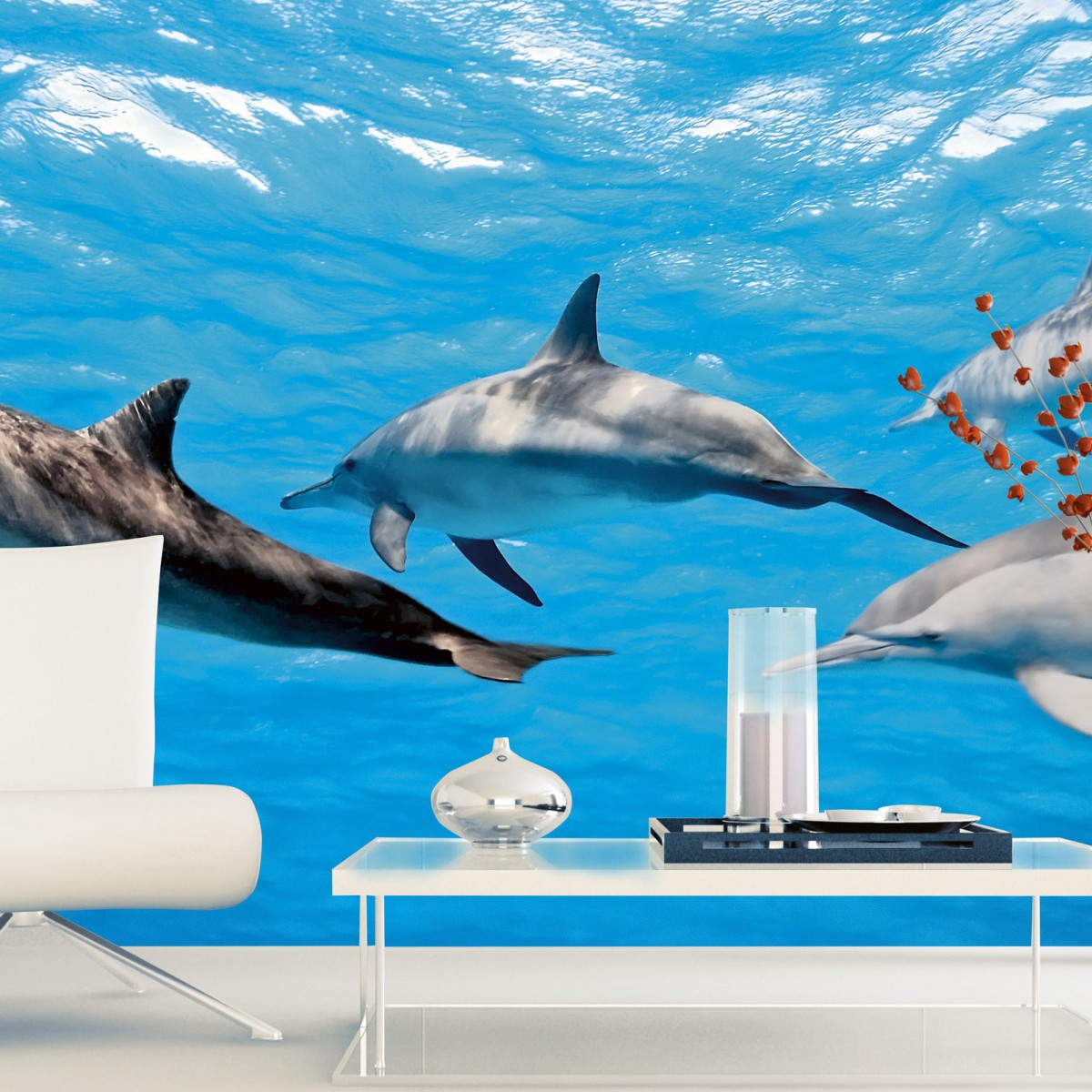 Foto tapet 3D Dolphins, Dimex, 5 fâșii, 375 x 250cm
