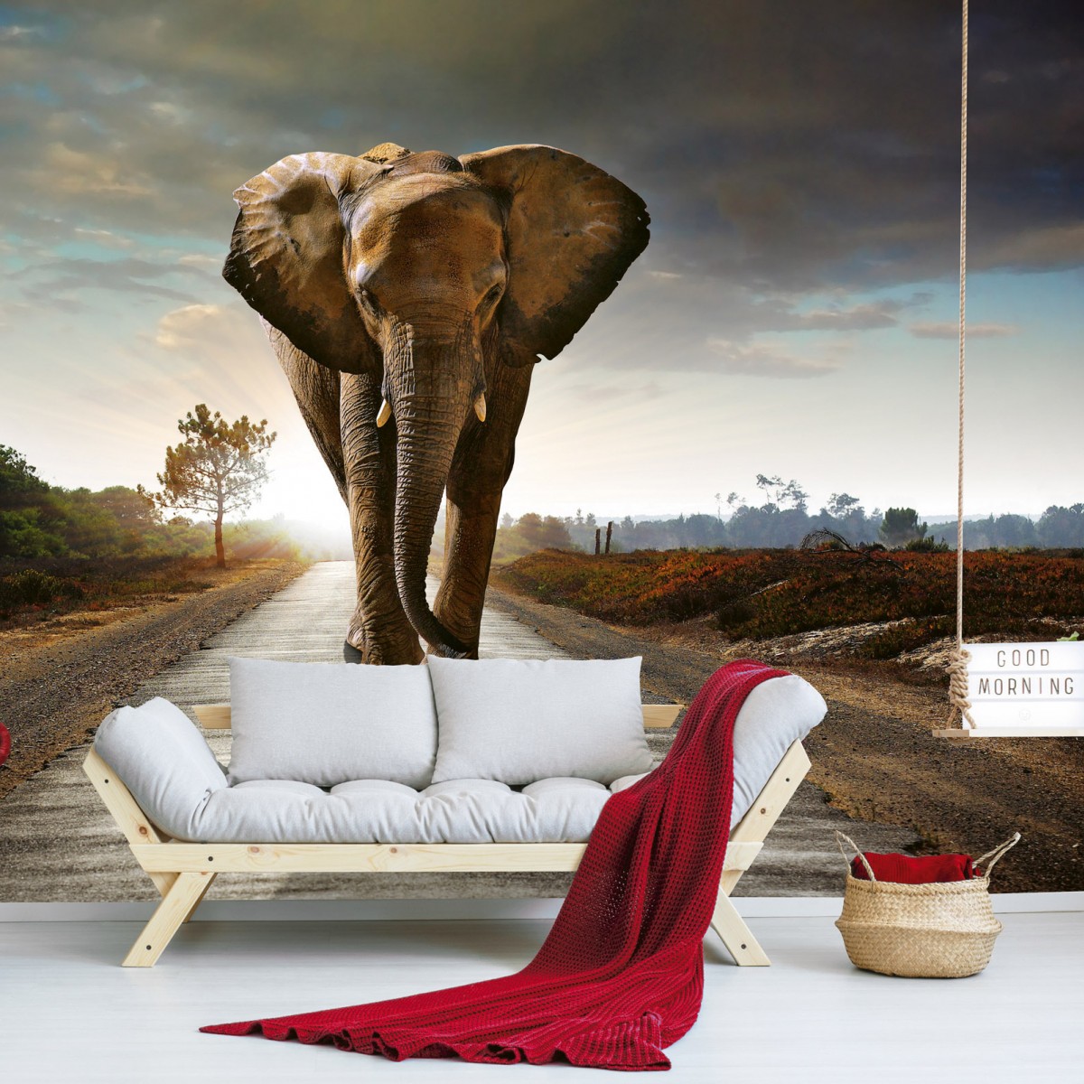 Foto tapet 3D Walking Elephant, Dimex, 5 fâșii, 375 x 250cm