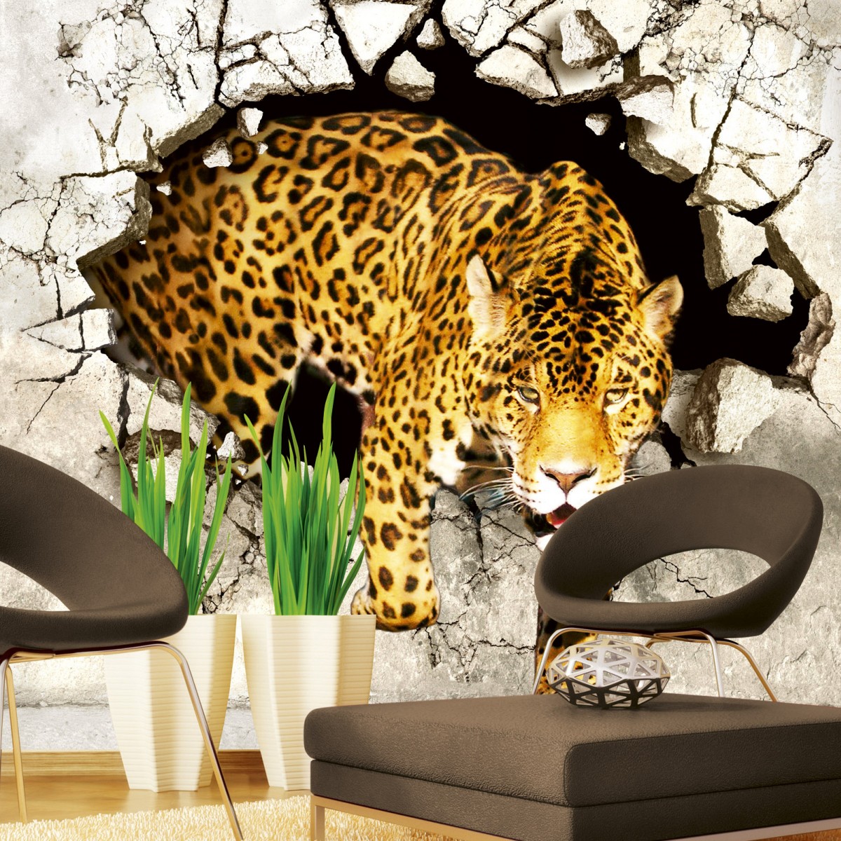 Foto tapet 3D Hunting Panther, Dimex, 5 fâșii, 375 x 250cm