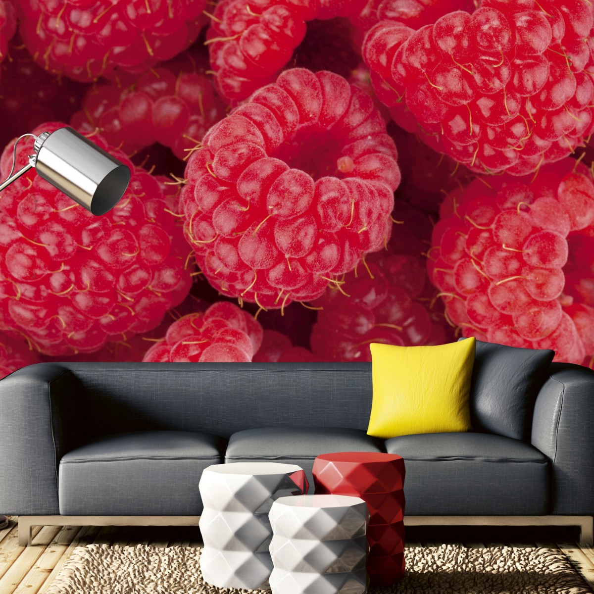 Foto tapet 3D Raspberry, Dimex, 5 fâșii, 375 x 250cm