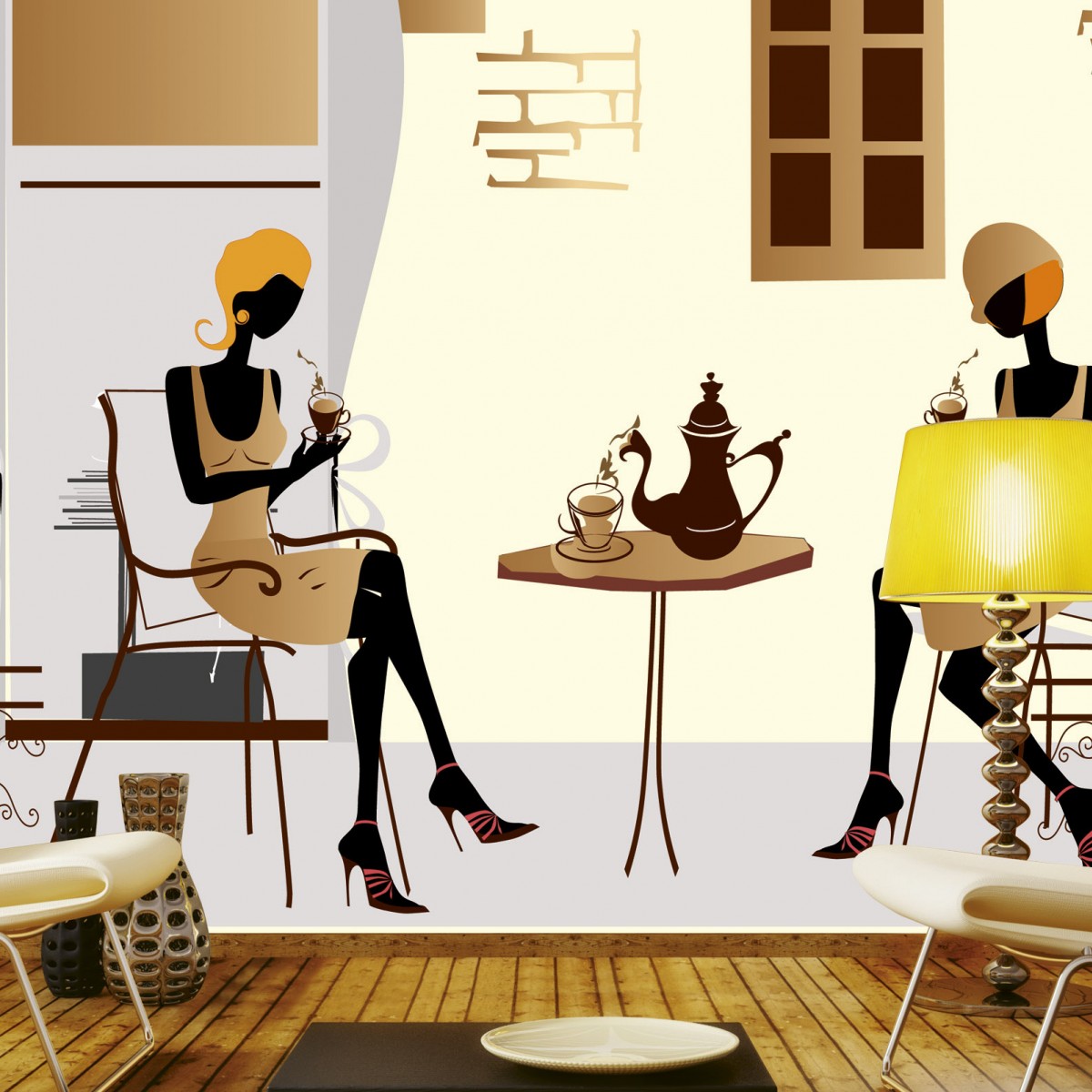 Foto tapet 3D Street Cafe, Dimex, 5 fâșii, 375 x 250cm