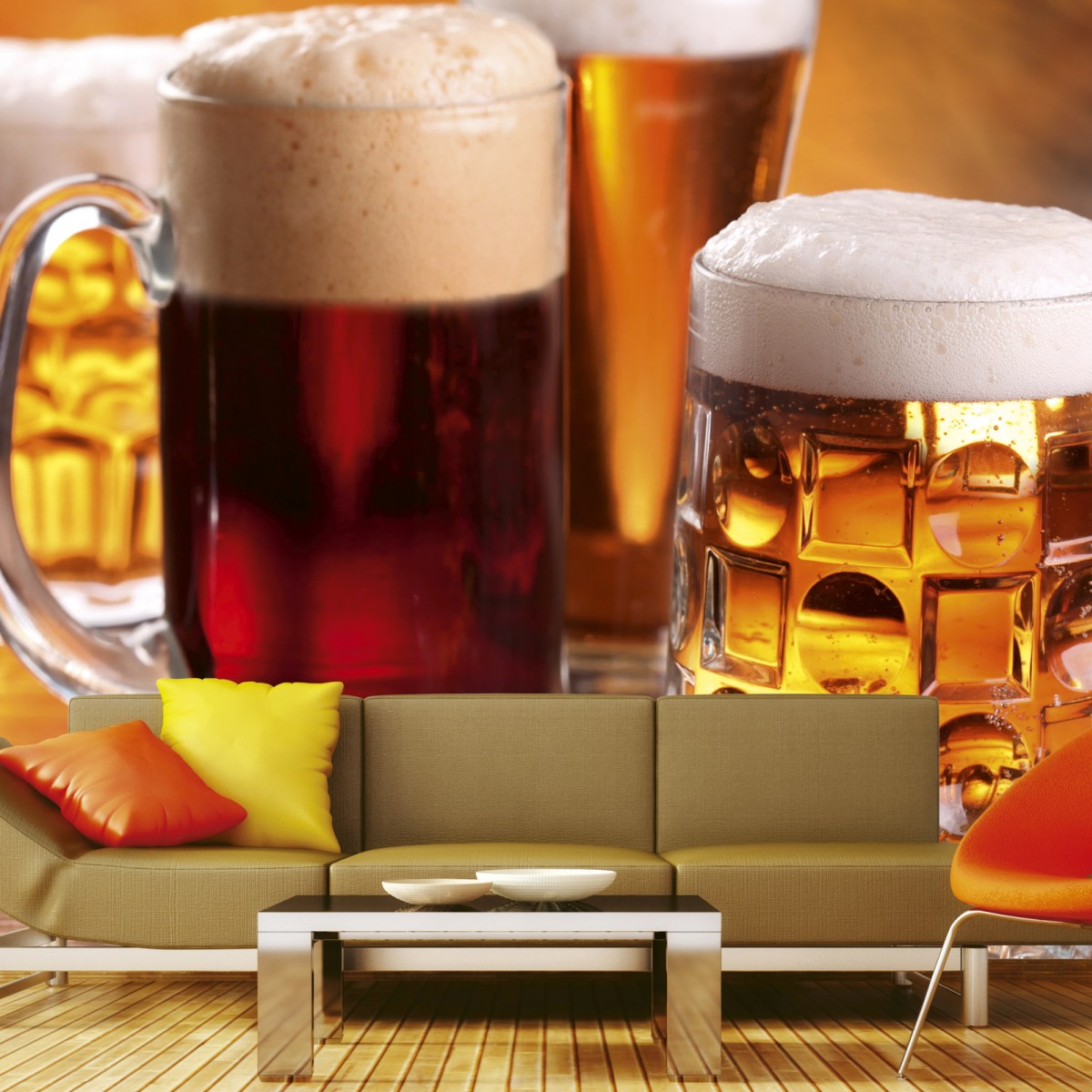 Foto tapet 3D Beer Mugs, Dimex, 5 fâșii, 375 x 250cm
