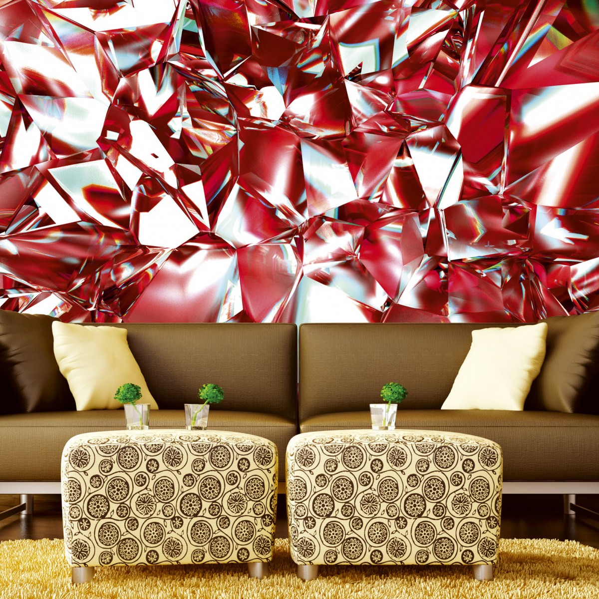 Foto tapet 3D Red Crystal, Dimex, 5 fâșii, 375 x 250cm