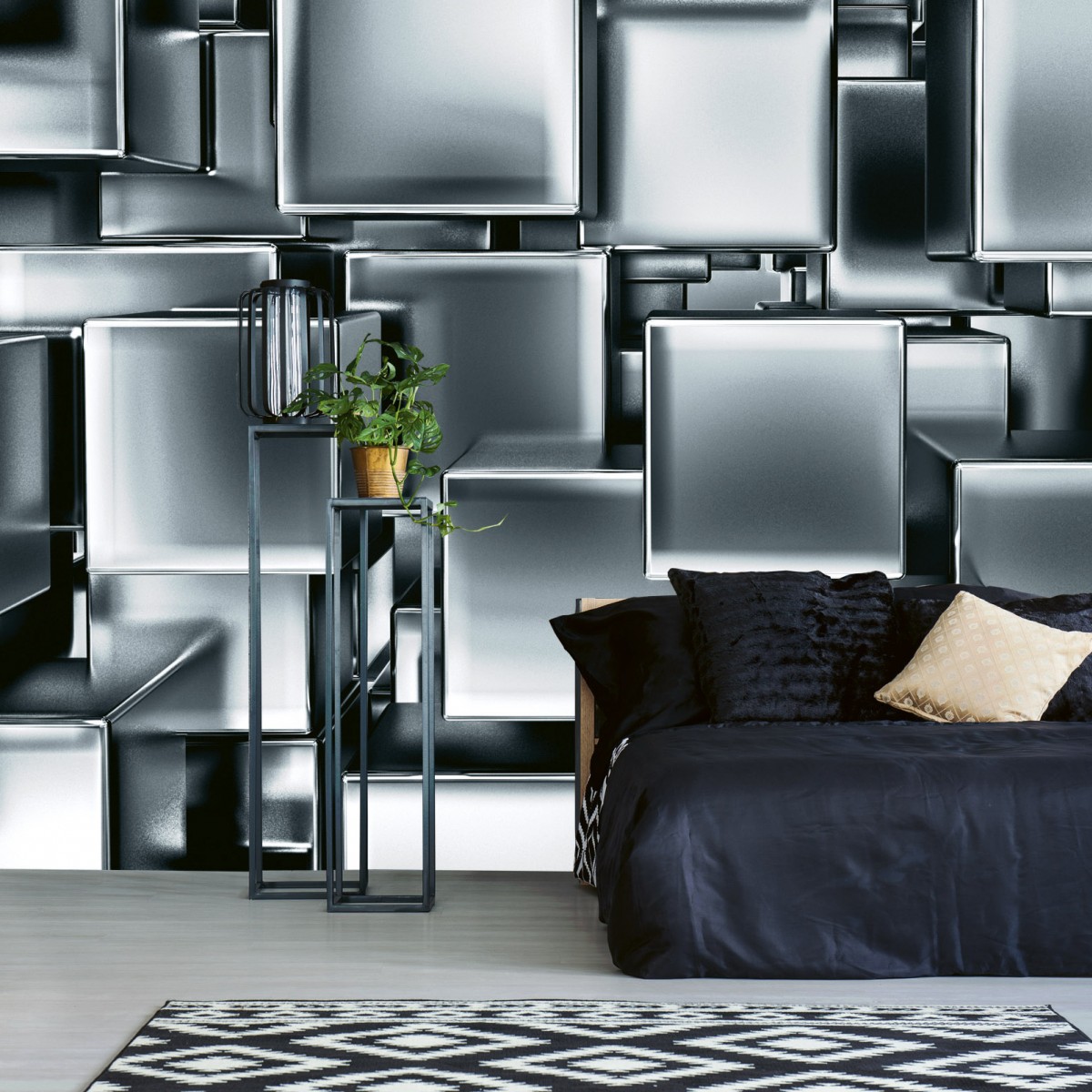 Foto tapet 3D Metal Cubes, Dimex, 5 fâșii, 375 x 250cm