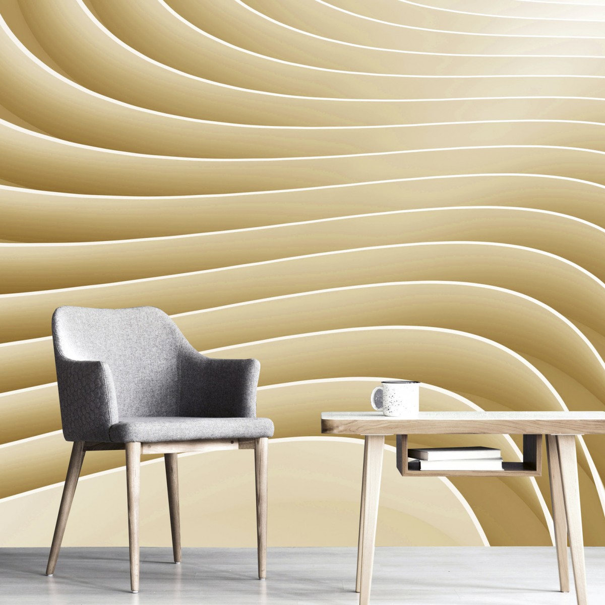 Foto tapet 3D Beige Ripple, Dimex, 5 fâșii, 375 x 250cm