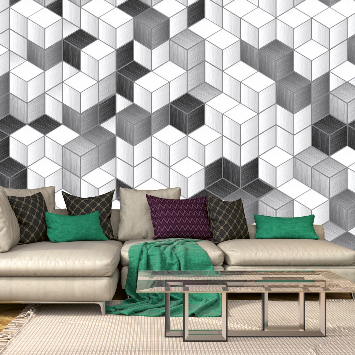 Foto tapet 3D Cube Blocks, Dimex, 5 fâșii, 375 x 250cm