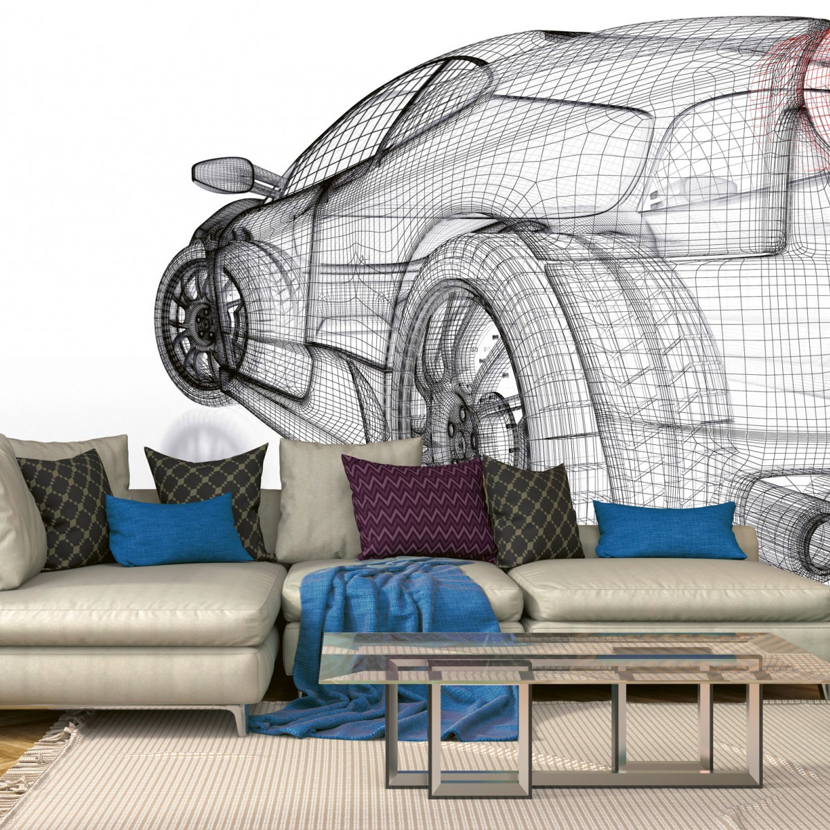 Foto tapet 3D Car Model Light, Dimex, 5 fâșii, 375 x 250cm