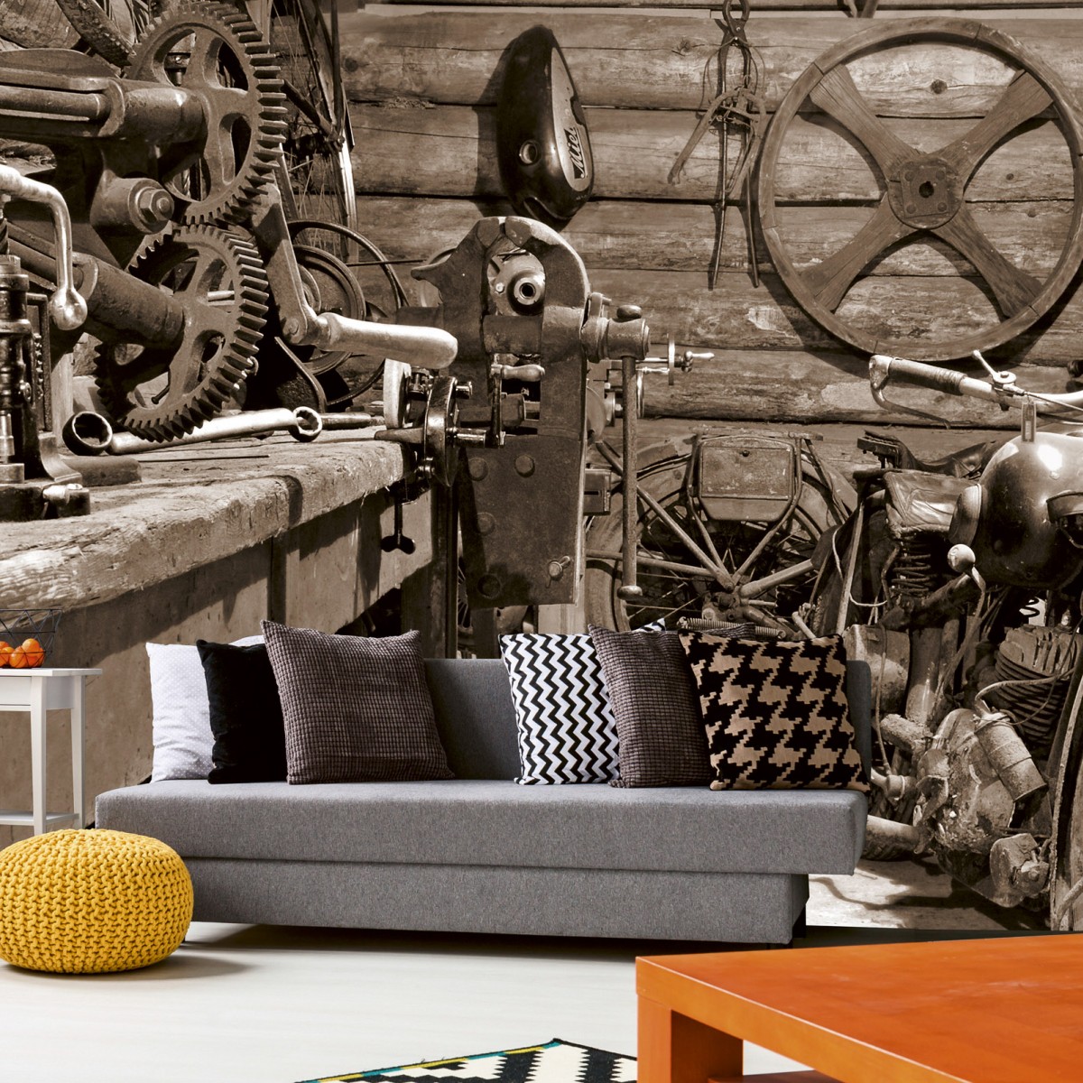 Foto tapet 3D Vintage Garage, Dimex, 5 fâșii, 375 x 250cm