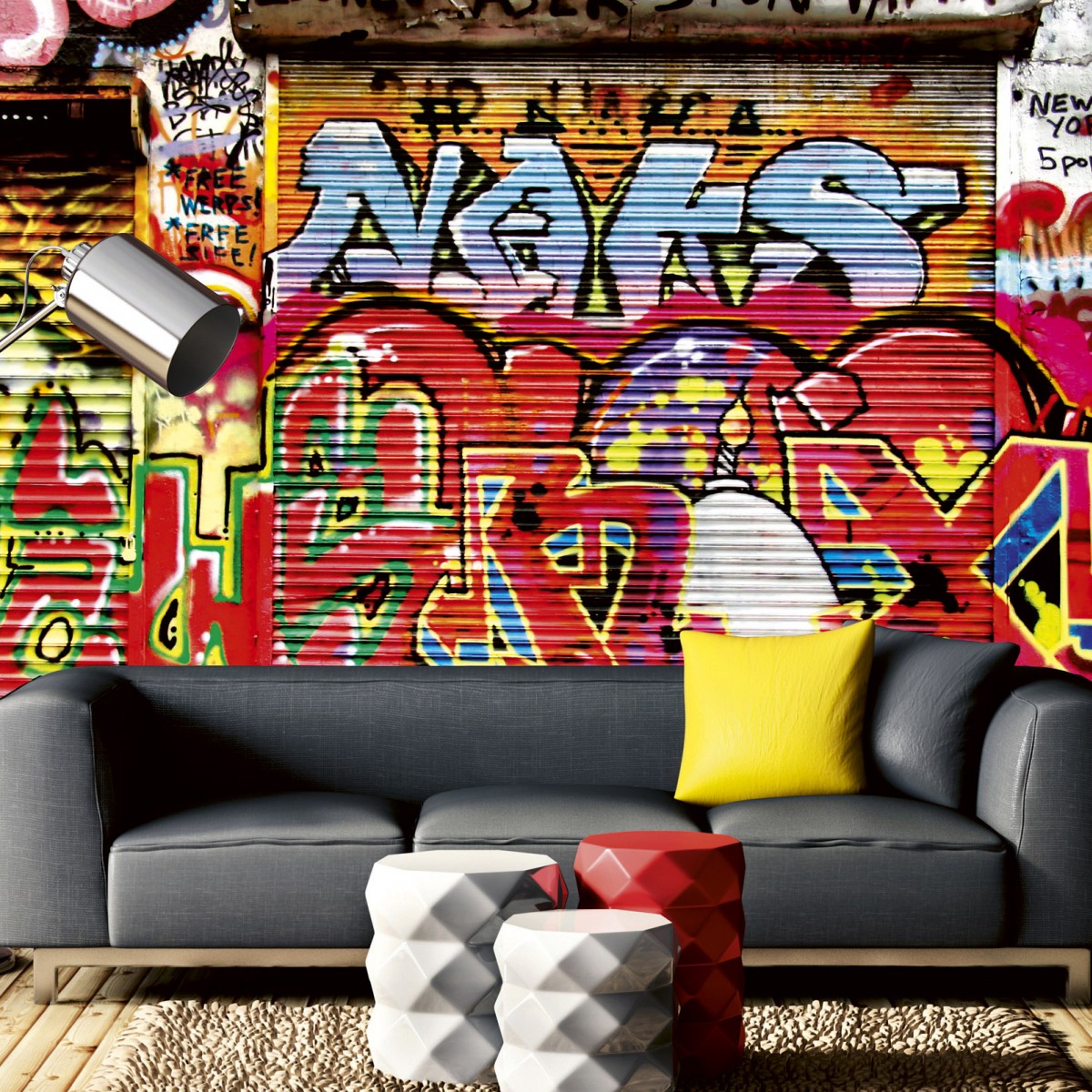 Foto tapet 3D Graffiti Street, Dimex, 5 fâșii, 375 x 250cm