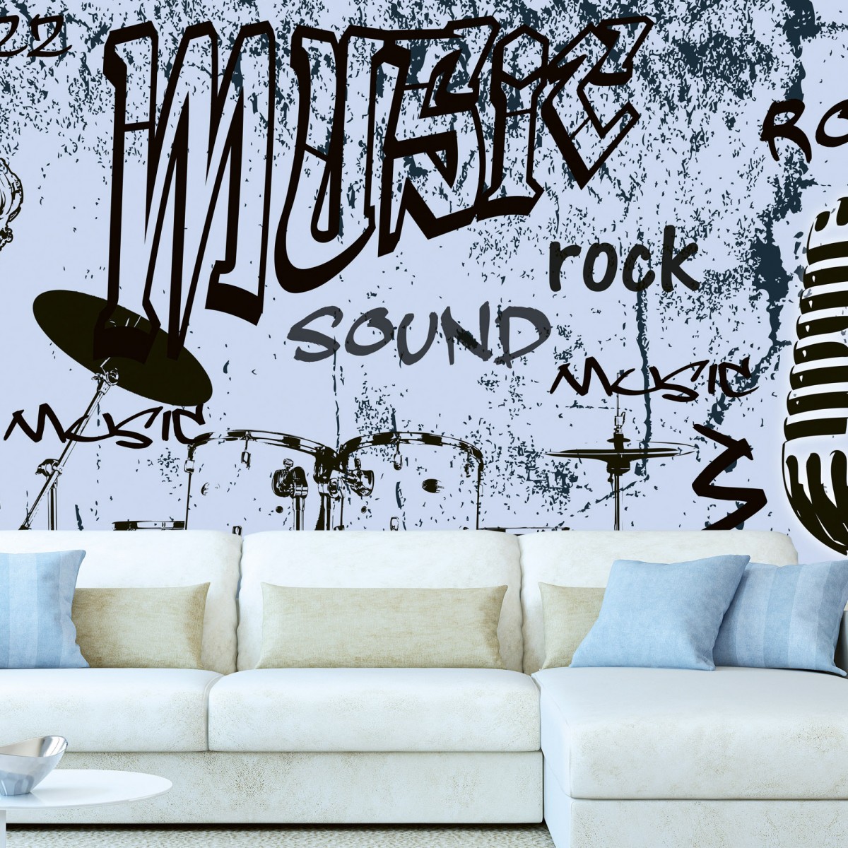 Foto tapet 3D Music Blue, Dimex, 5 fâșii, 375 x 250cm