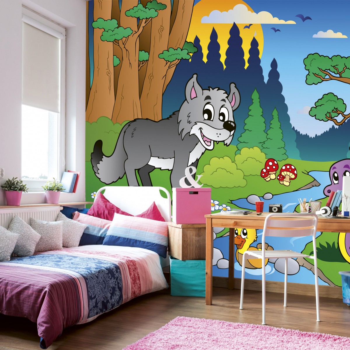 Foto tapet 3D Forest Animals, Dimex, 5 fâșii, 375 x 250cm