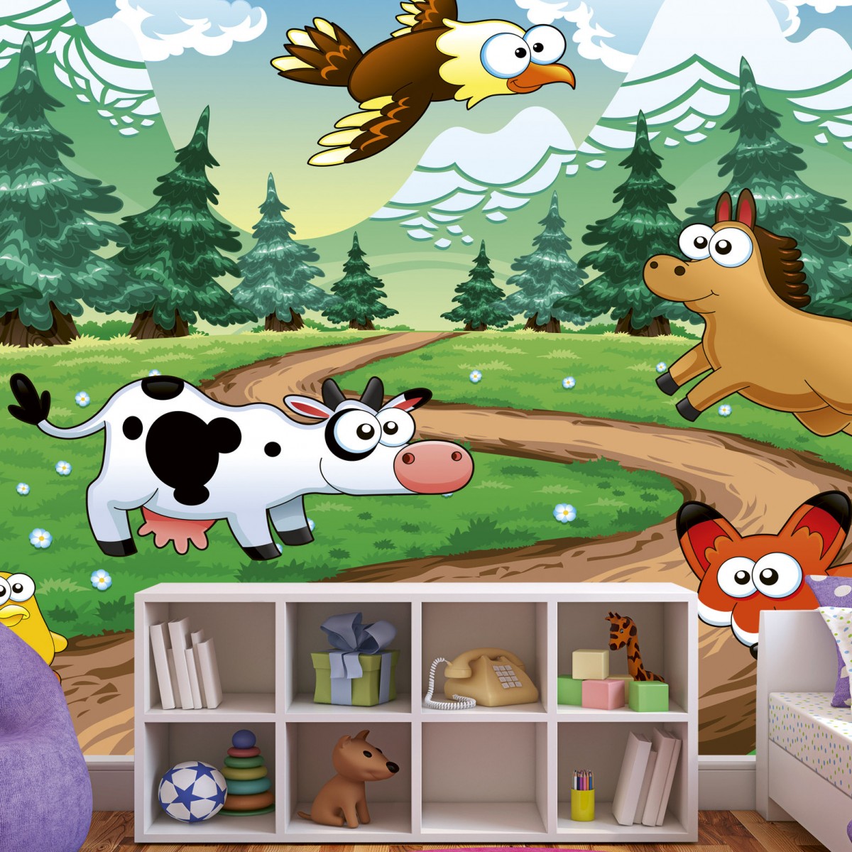 Foto tapet 3D Animals And Forest, Dimex, 5 fâșii, 375 x 250cm
