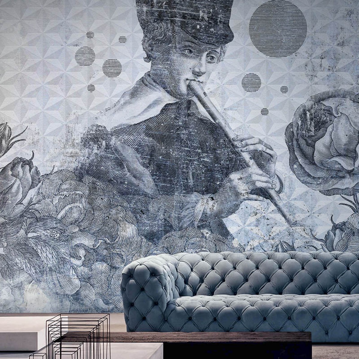 Fototapet contemporan Blue Melody, personalizat, Idea Murale