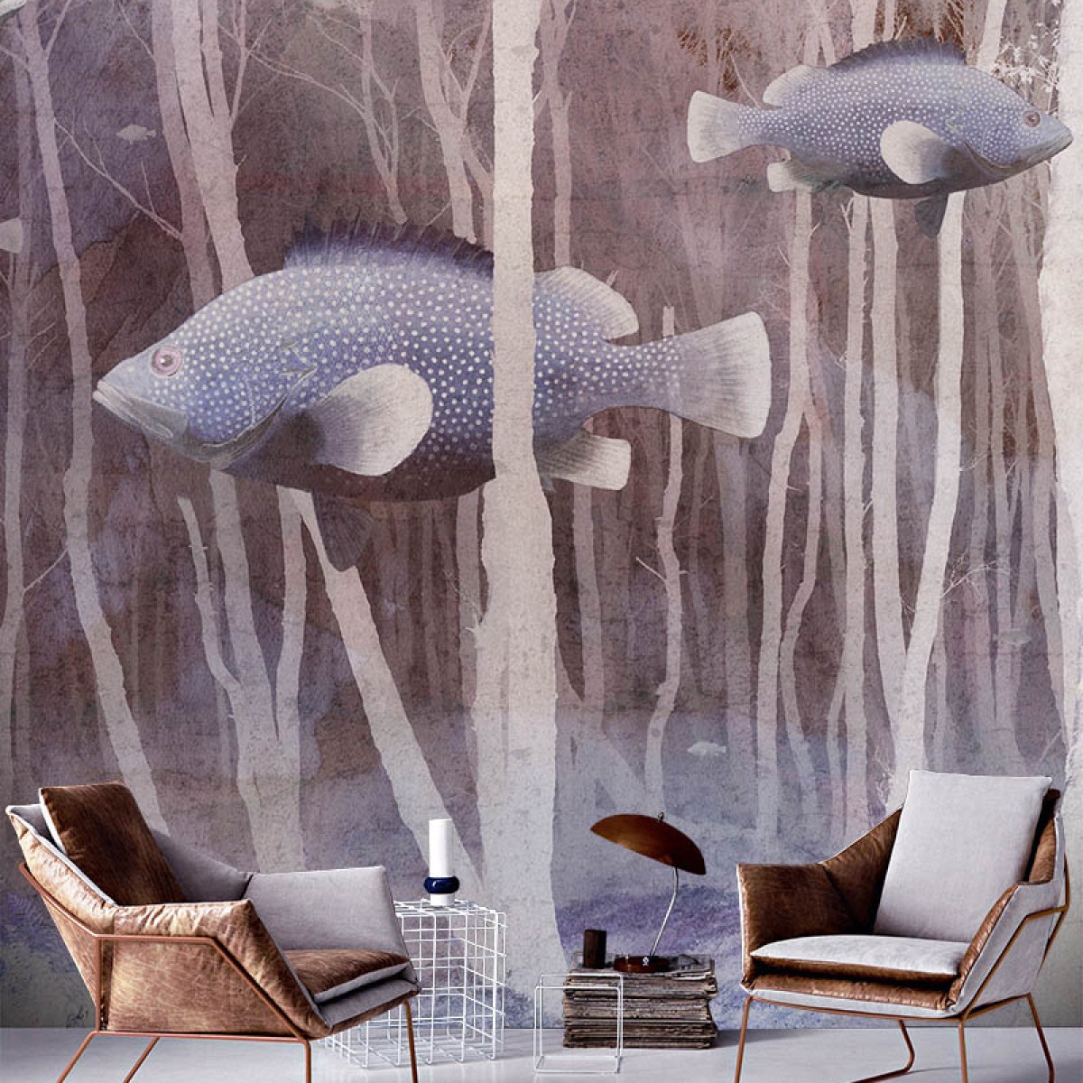 Fototapet contemporan Fish Forest II, personalizat, Idea Murale, Fototapet living, Fototapet 