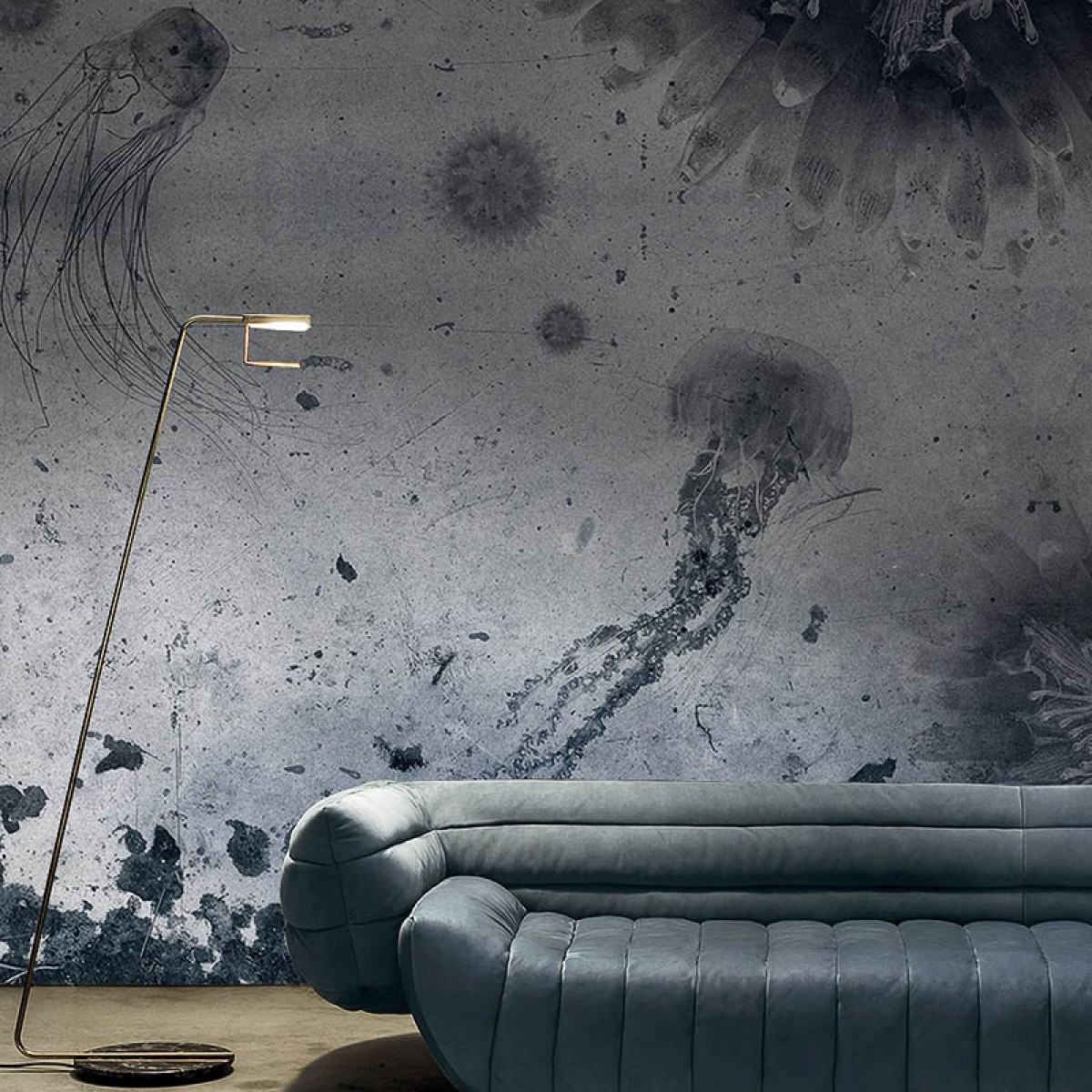 Fototapet contemporan Aquatic Space, personalizat, idea murale