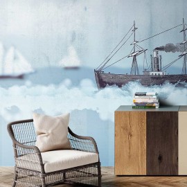 Fototapet contemporan Blurry Sea, personalizat, idea murale