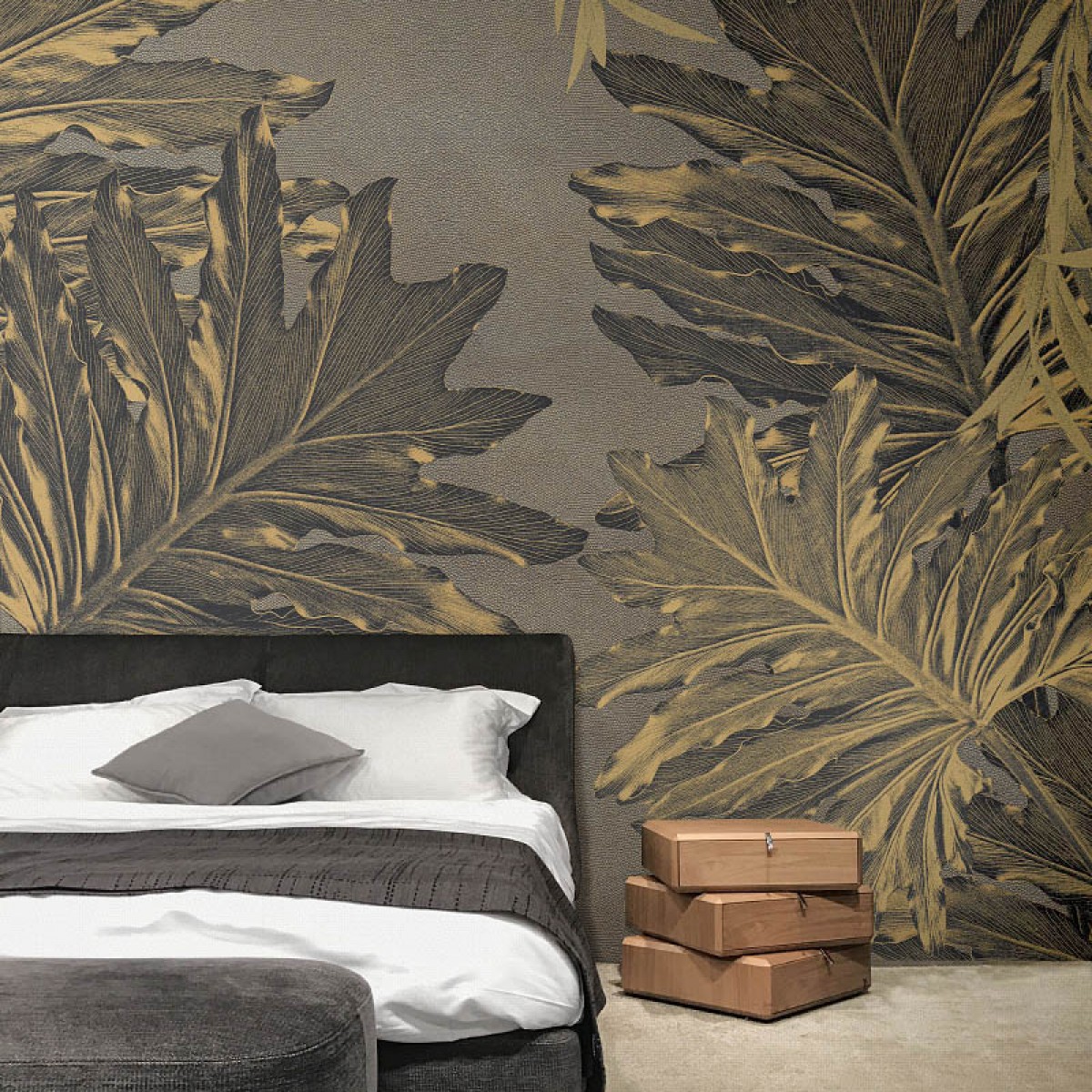 Fototapet contemporan Siren Leaves, personalizat, idea murale