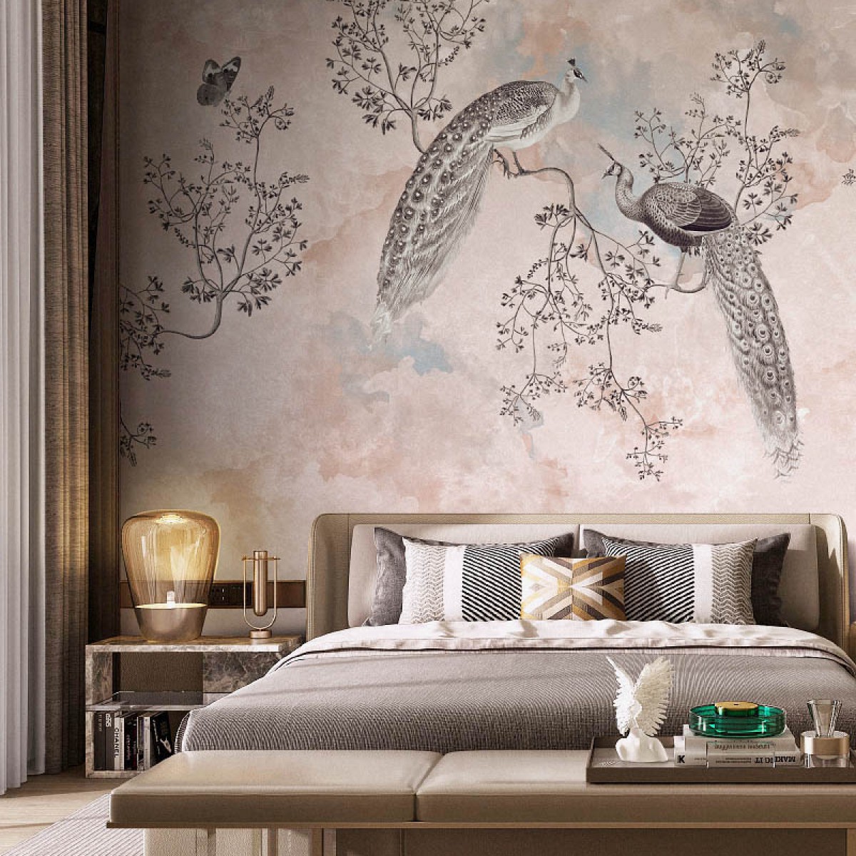 Fototapet contemporan Mudita, personalizat, idea murale