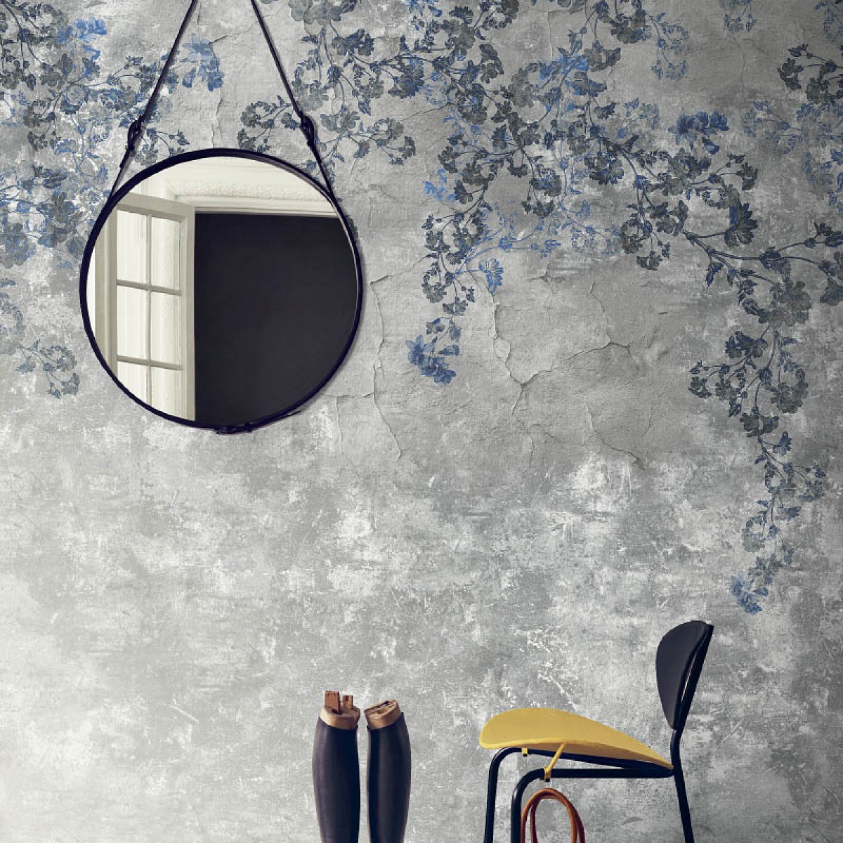 Fototapet contemporan Blossom in Blue, personalizat, idea murale, Fototapet