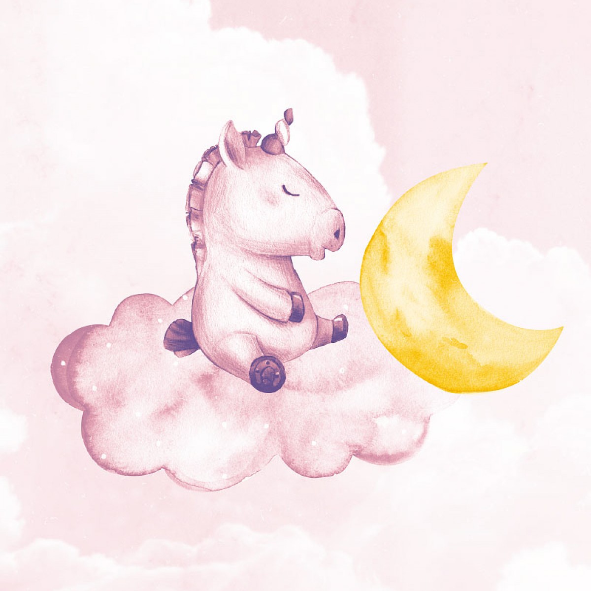 Fototapet contemporan Dreaming Unicorns, personalizat, idea murale