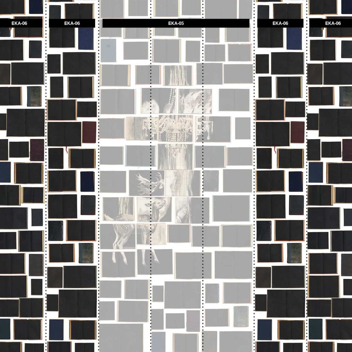 Tapet designer Biblioteca Chandelier Black by Ekaterina Panikanova, NLXL, 4.8mp / model, Tapet Exclusivist 